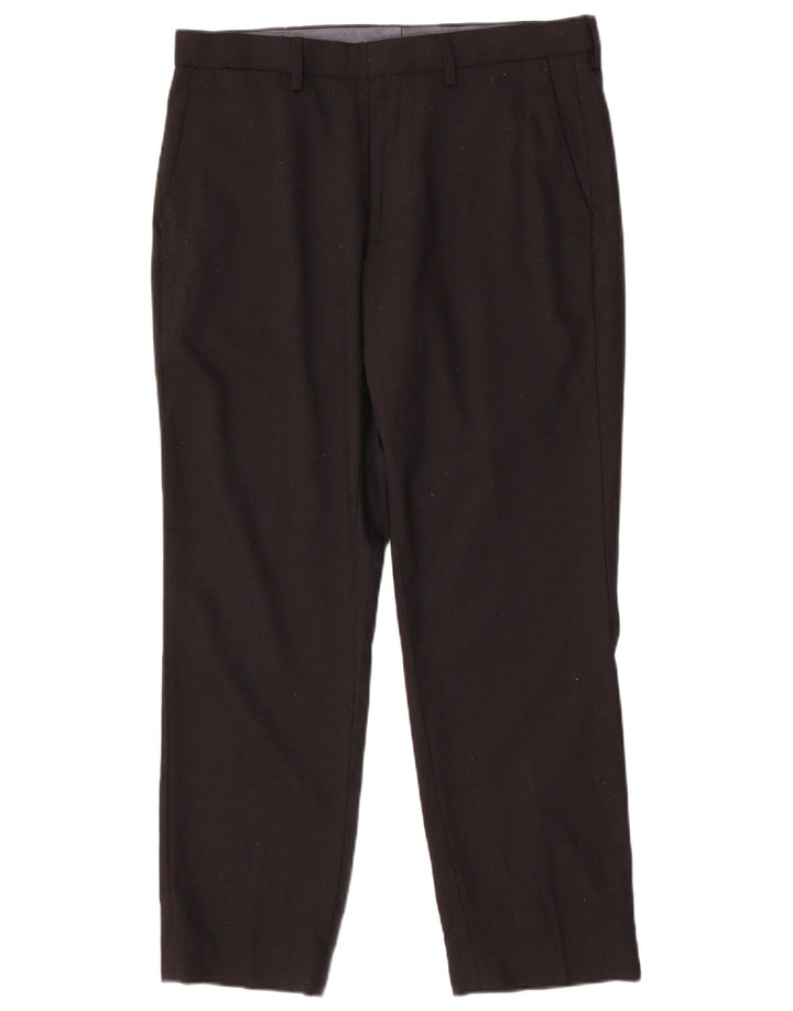 Marks & Spencer Pantalon Chino Coupe Regular Homme W34 L29 Laine Noir
