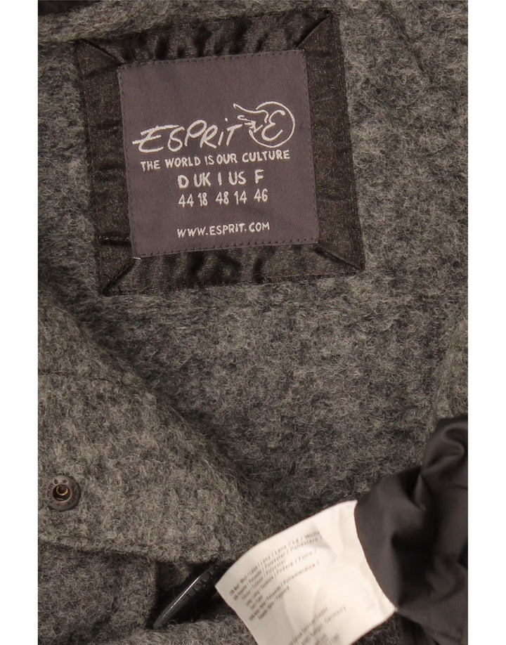 ESPRIT Duffle Coat à capuche pour femme UK 18 XL Gris Laine