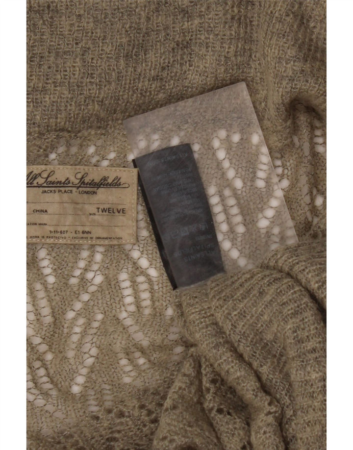 ALL SAINTS Pull cardigan court surdimensionné pour femme Taille 12 Vert