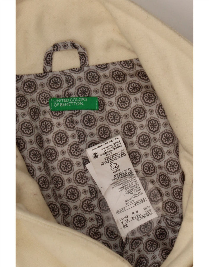 Benetton Veste Bomber Femme IT 38 XS Laine Blanc Cassé
