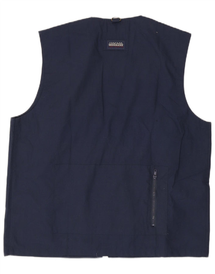 vintage Mens Utility Gilet UK 42 XL Bleu Marine Polyester
