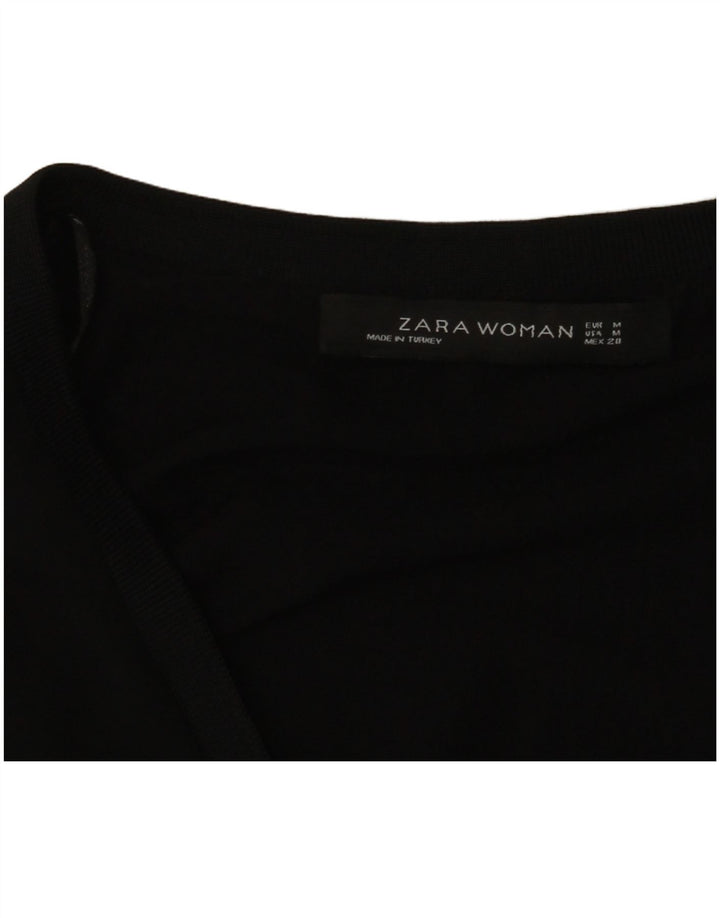 Zara Chemisier à manches 3/4 pour femme UK 12 Noir moyen