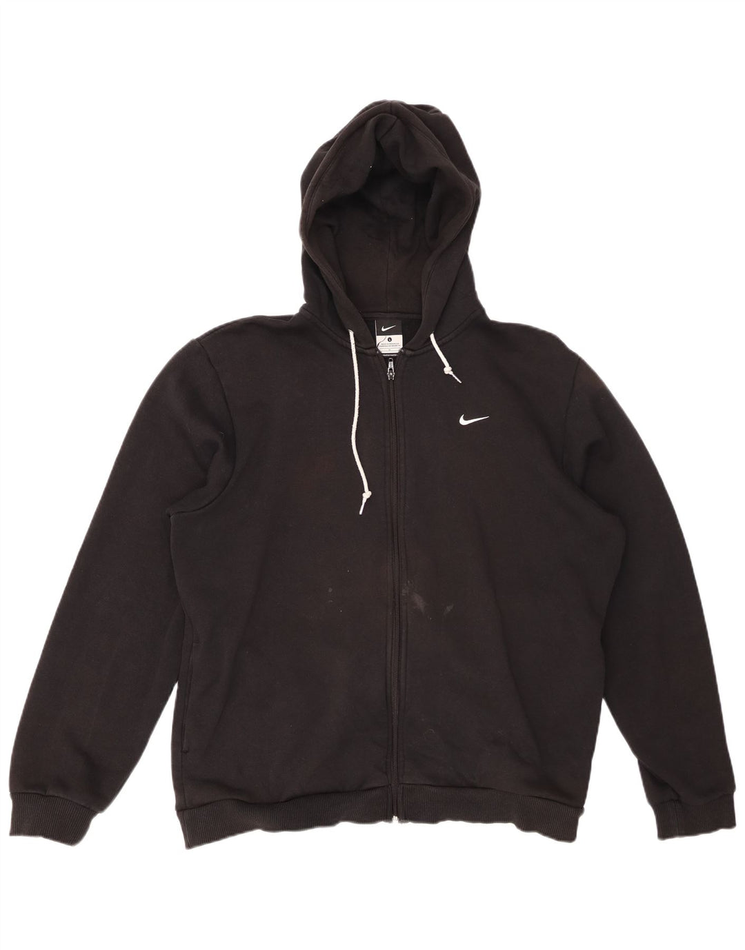 NIKE Pull à capuche zippé pour homme Grand coton noir