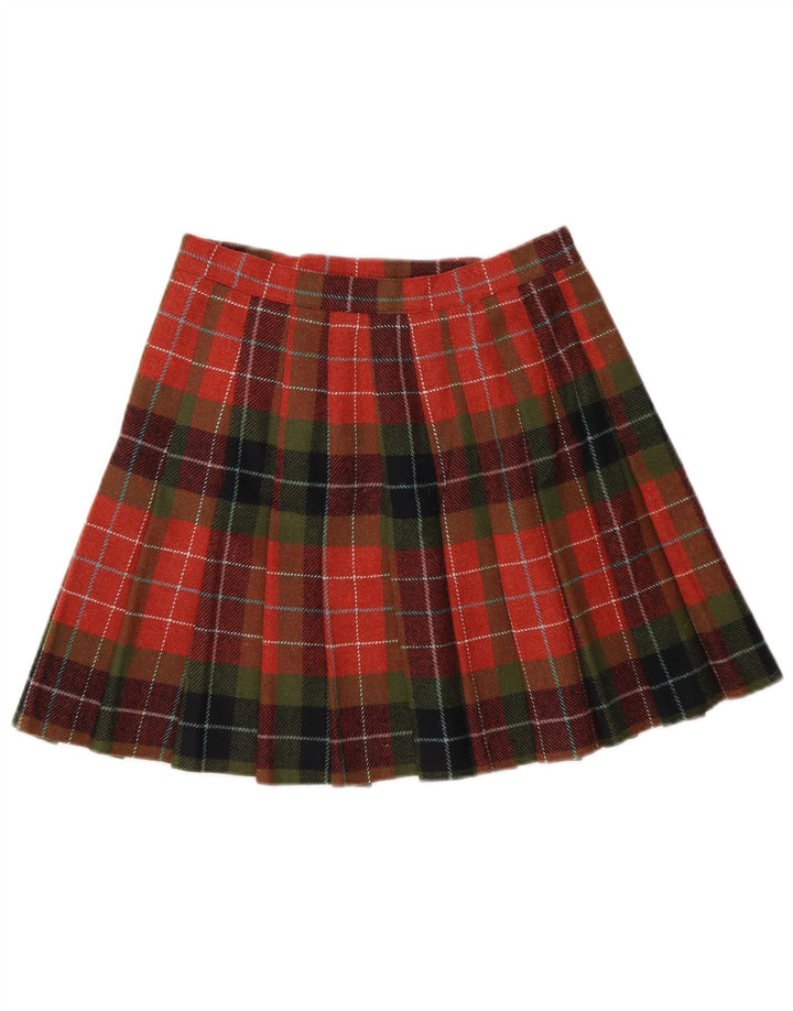 Stefanel Mini jupe portefeuille pour femme IT 40 Small W26 Rouge à carreaux Polyester