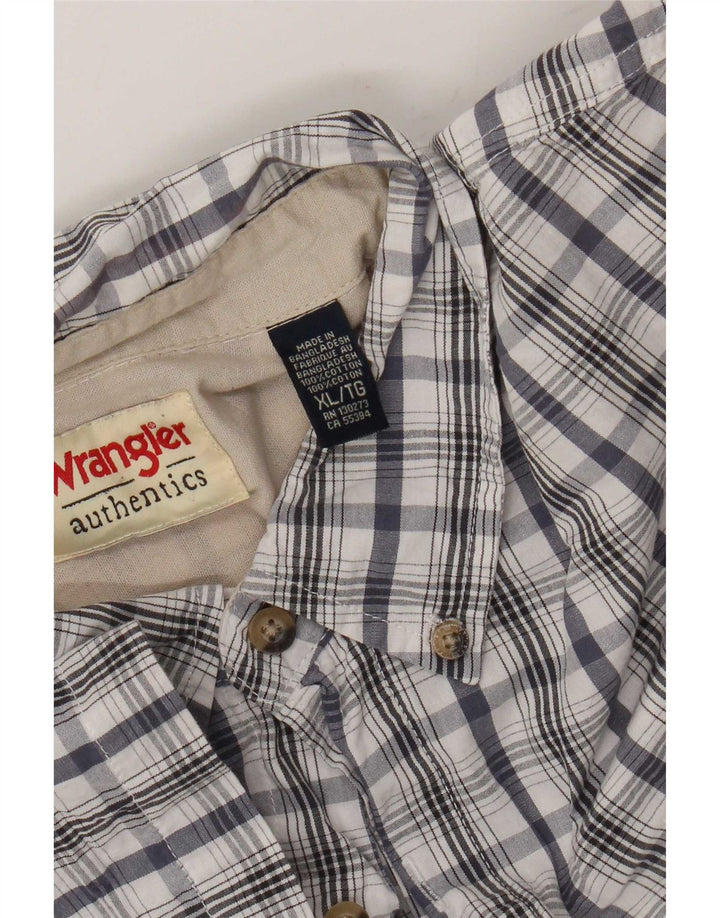 Wrangler Chemise à manches courtes pour homme XL en coton à carreaux blancs