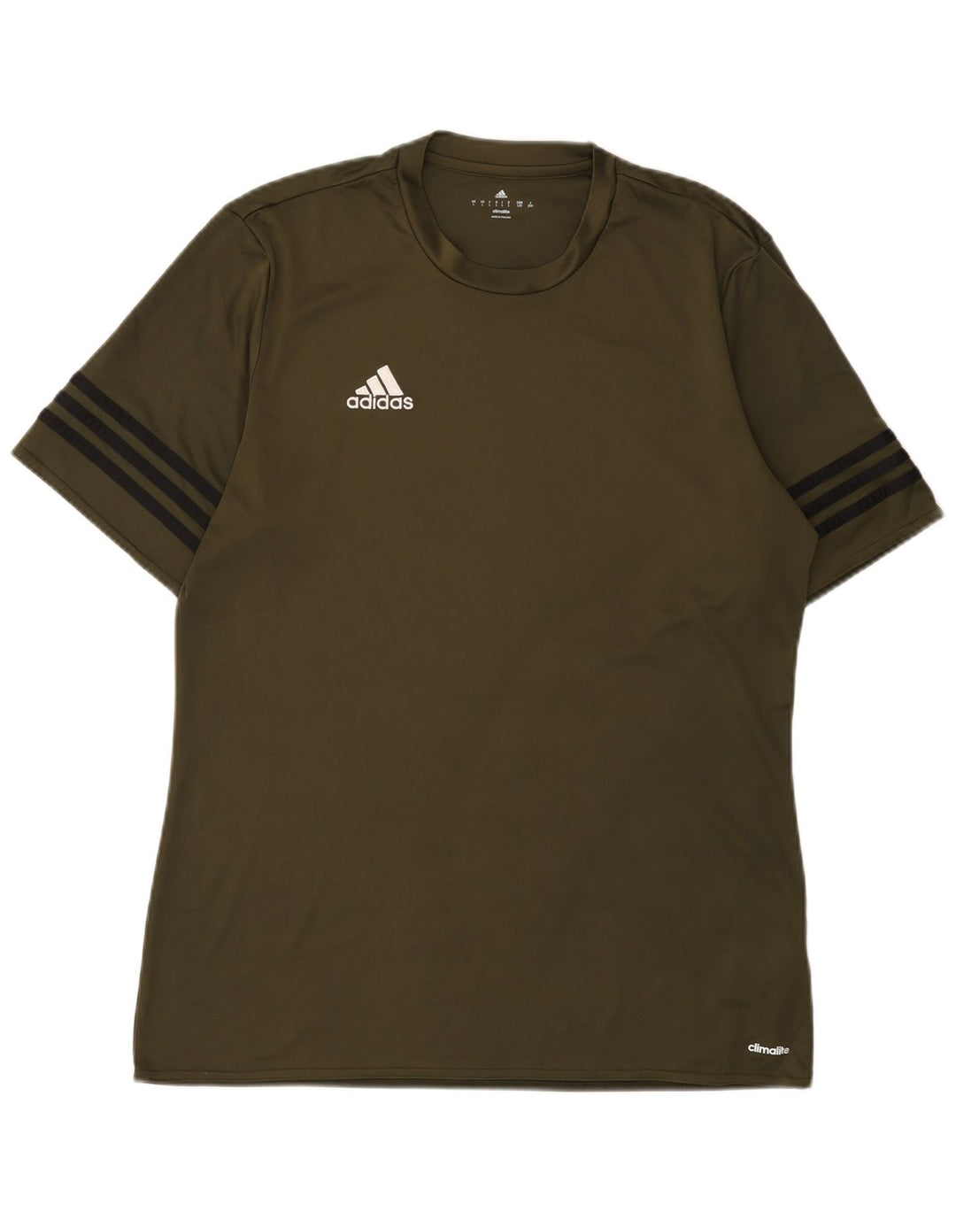 Adidas Hommes Climalite T-Shirt Haut Large Kaki Polyester