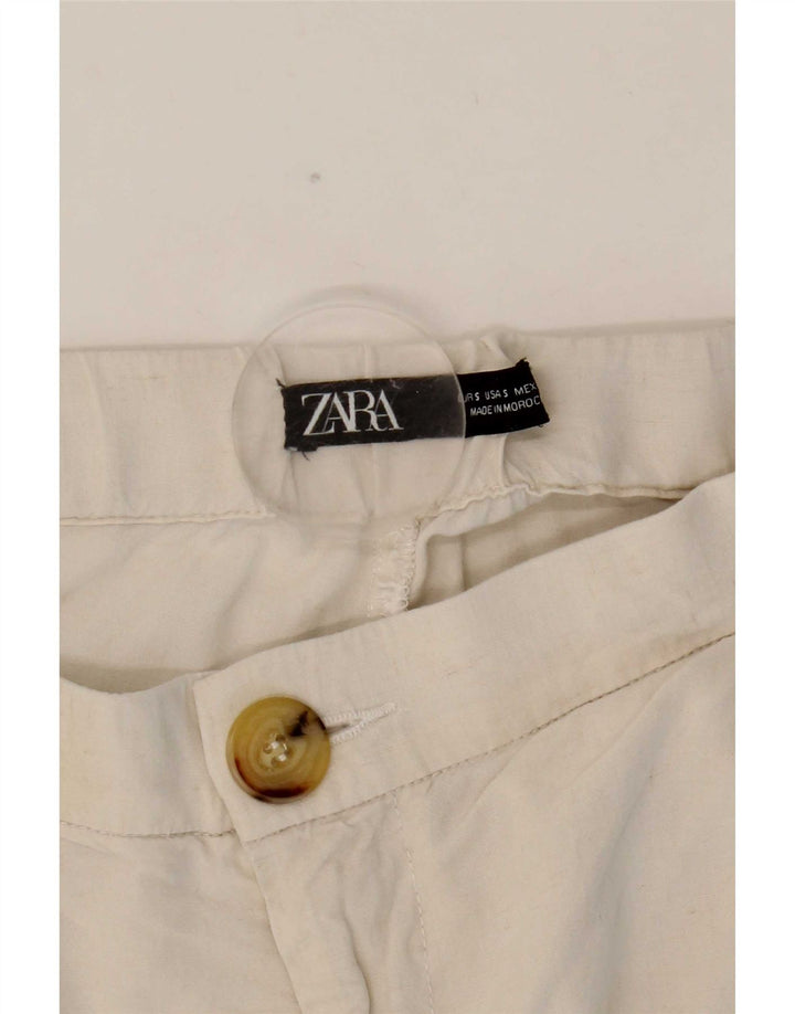 Zara Pantalon Cargo Joggers Femme Petit W26 L27 Blanc