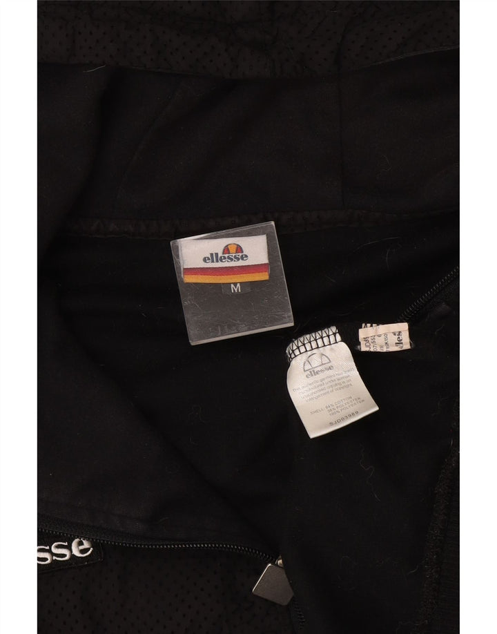 Ellesse Pull à capuche zippé en coton noir moyen pour homme