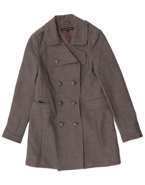 French Connection Manteau militaire double boutonnage pour femme UK 12 Gris moyen