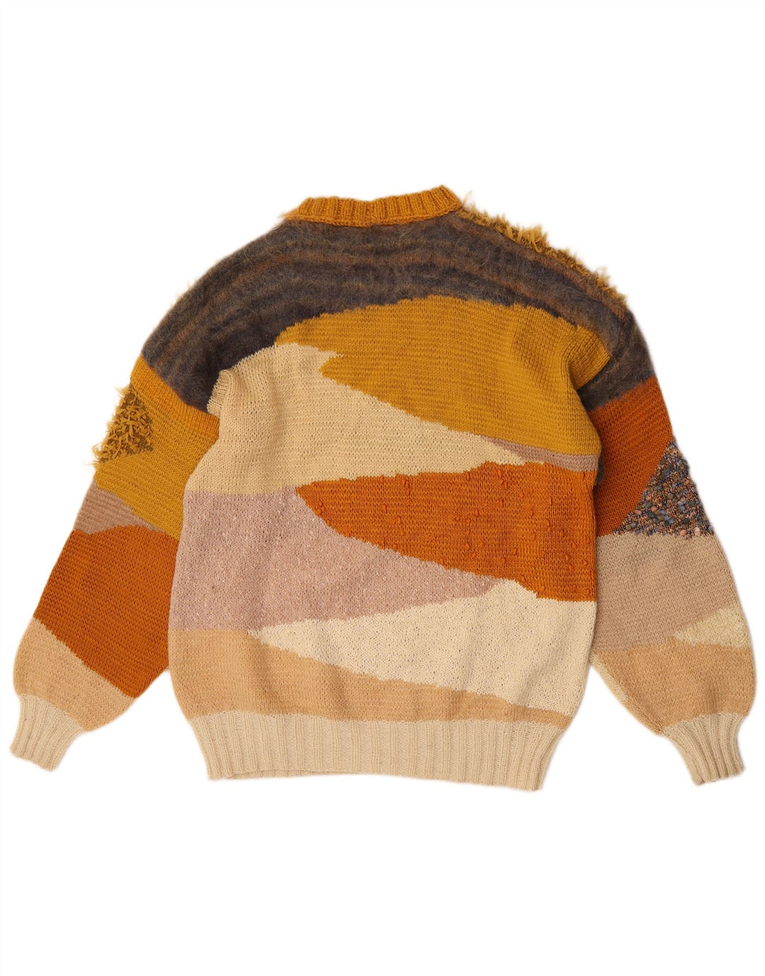 vintage Womens Crew Neck Jumper Sweater UK 16 Grand Multicolore