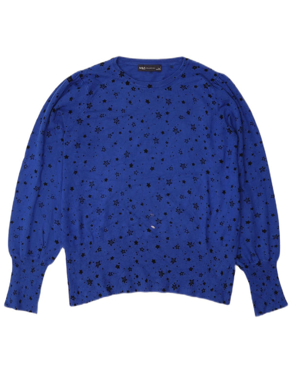 Marks & Spencer Pull col bateau pour femme UK 14 Bleu moyen