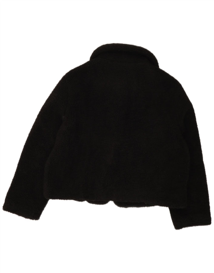 Zara Veste polaire femme UK 16 Large Noir Polyester