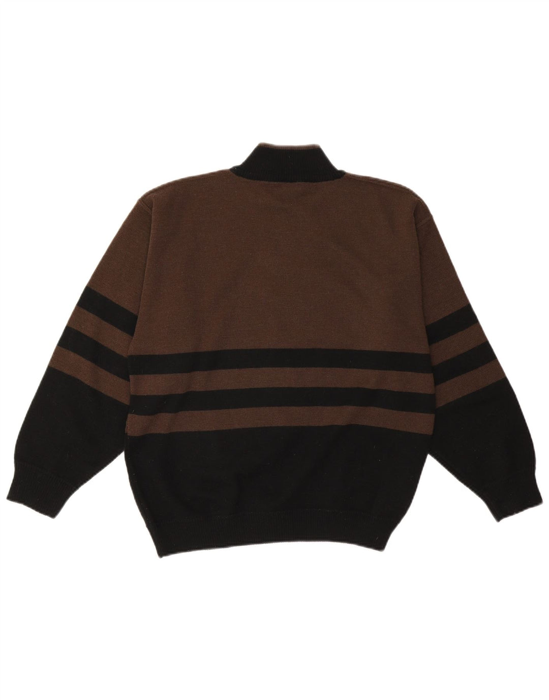 VINTAGE Pull graphique à col roulé pour homme Petit color block marron