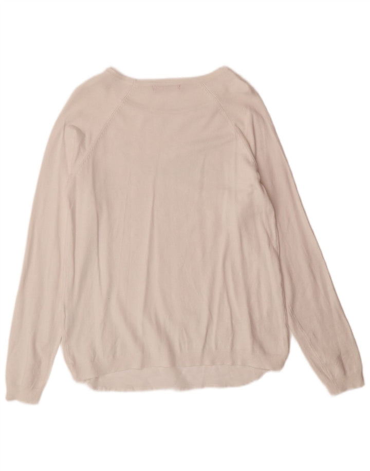 Guess Pull graphique à col bateau pour femme UK 10 Petit Blanc