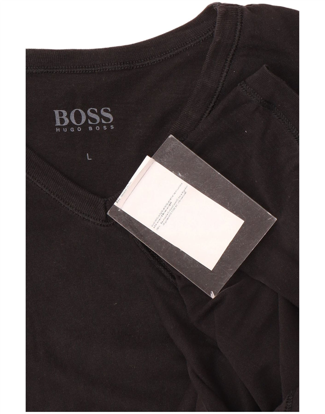 Hugo Boss Hommes T-Shirt Top Large Noir Coton
