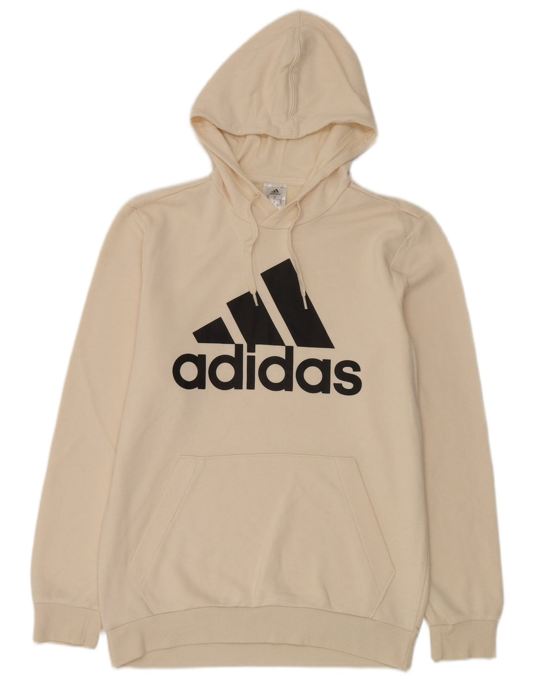 Adidas Pull à capuche graphique pour homme en coton blanc cassé moyen