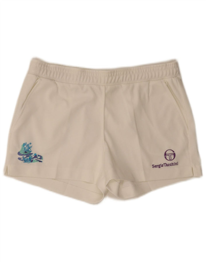 Sergio Tacchini Short de Sport Femme IT 50 XL Blanc Polyester