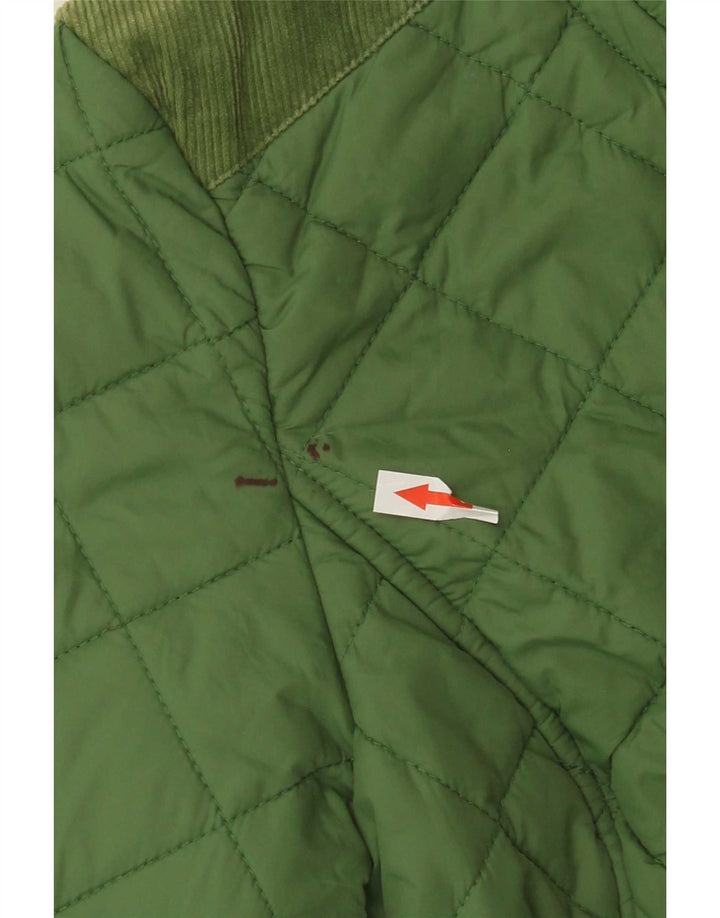 Joules Veste matelassée pour femme UK 10 Small Green Floral Polyamide