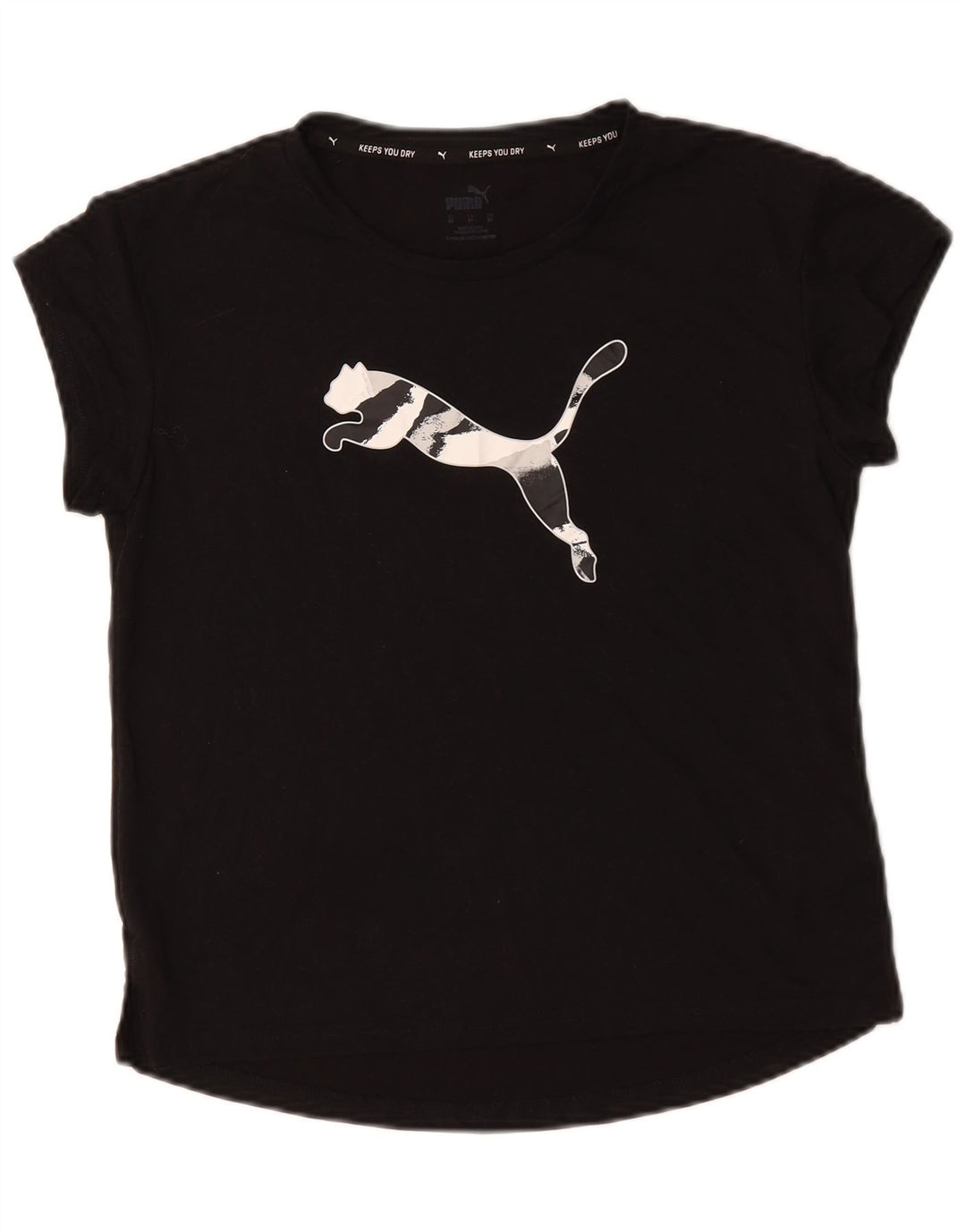 Puma T-shirt graphique surdimensionné pour femme UK 6 XS Noir Polyester