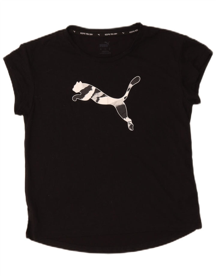 Puma T-shirt graphique surdimensionné pour femme UK 6 XS Noir Polyester