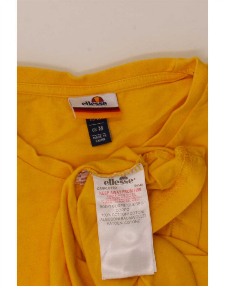 Ellesse T-Shirt Top Jaune Moyen Coton Homme