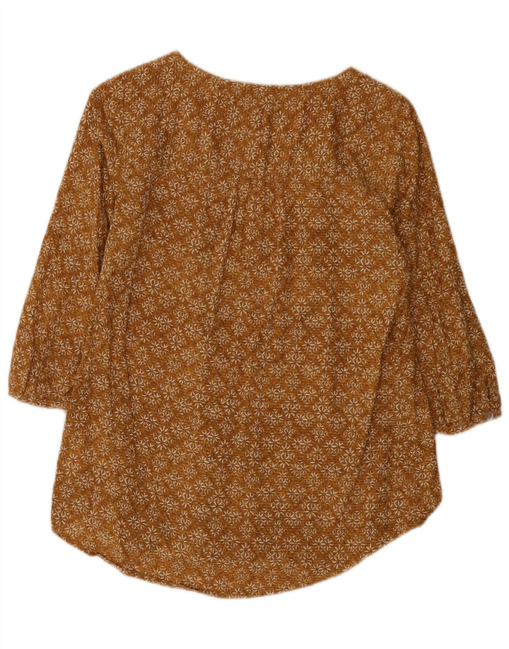 Fat Face Chemise pull à manches 3/4 pour femme UK 8 Petit coton floral marron