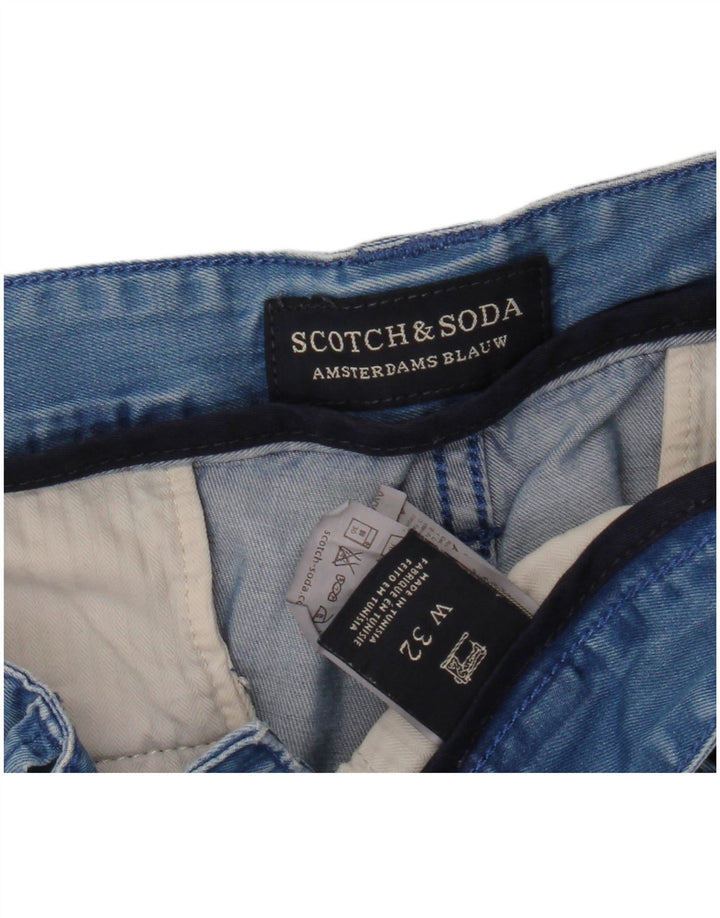 Scotch & Soda Short en Jean W32 Homme Bleu Moyen Coton