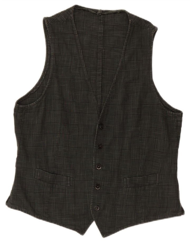 BOGGI Gilet Homme Vert Moyen Pied-de-Poule