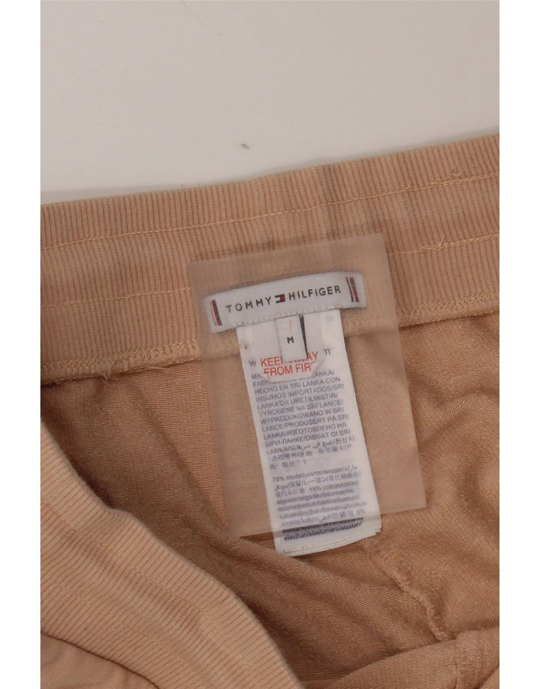 Tommy Hilfiger Pantalon de survêtement graphique pour femme UK 14 Beige moyen Modal