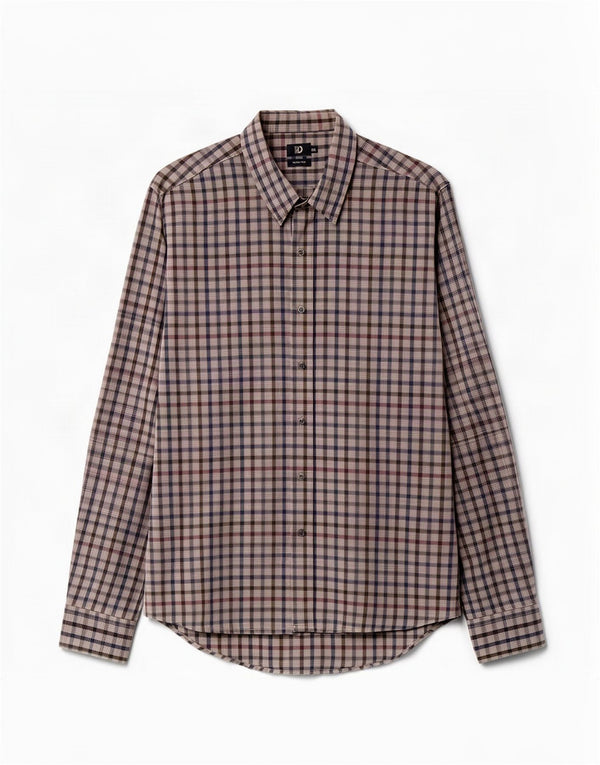 Dack's Chemise cintrée pour homme 2XL en coton à carreaux gris