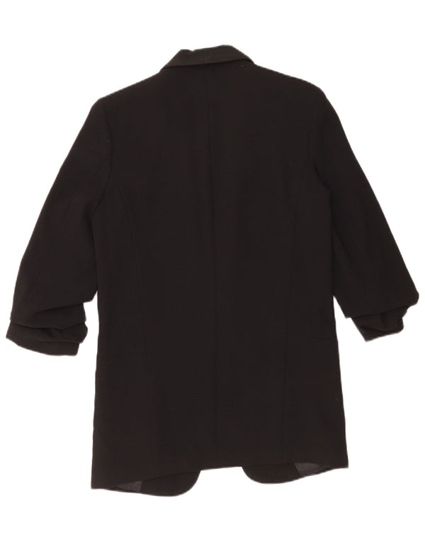 Zara Veste blazer surdimensionnée pour femme UK 6 XS Noir Polyester