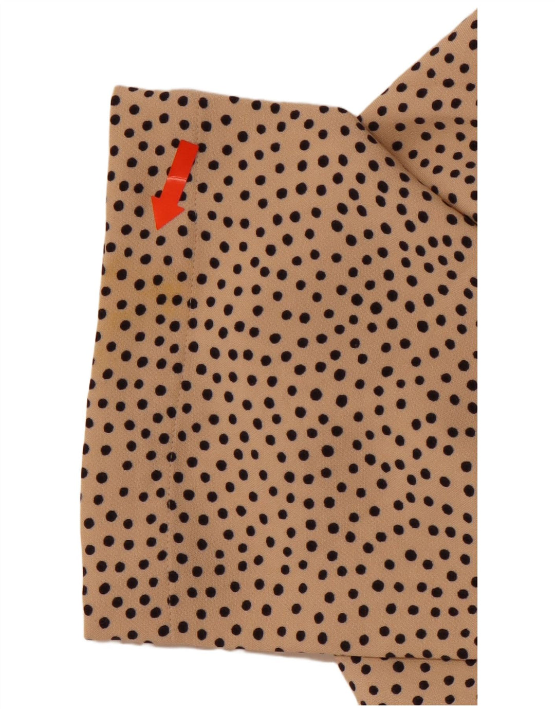 ZARA Femme Chemisier à manches longues Top UK 10 Small Beige Spotted Polyester