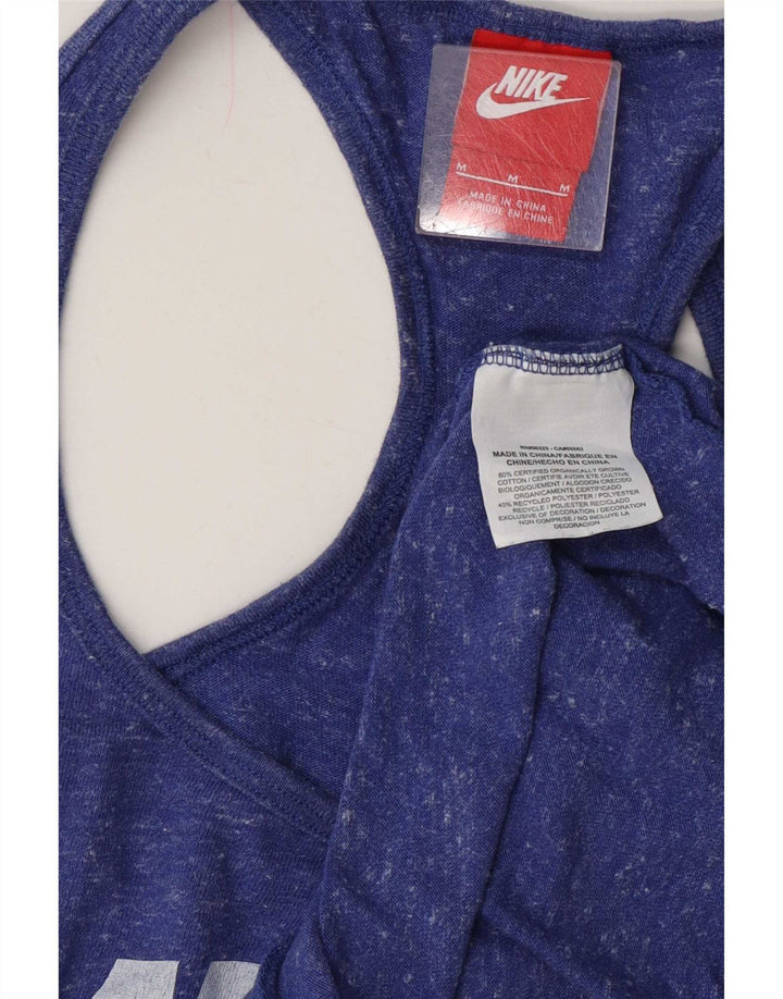 Nike Débardeur graphique pour femme UK 12 Bleu marine moyen en coton moucheté