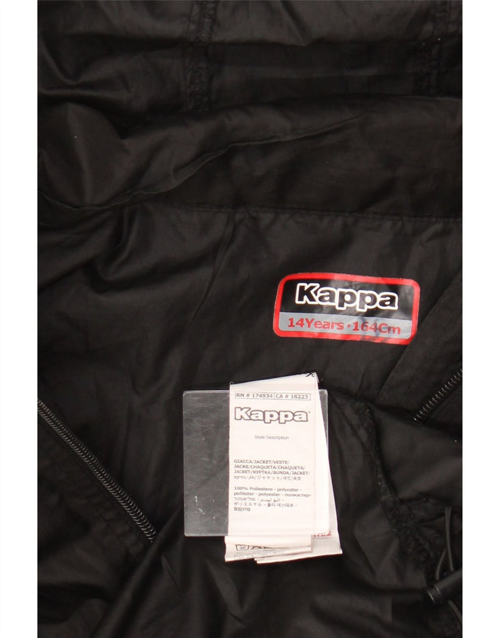 Kappa Veste coupe-vent à capuche garçon 13-14 ans Noir Polyester