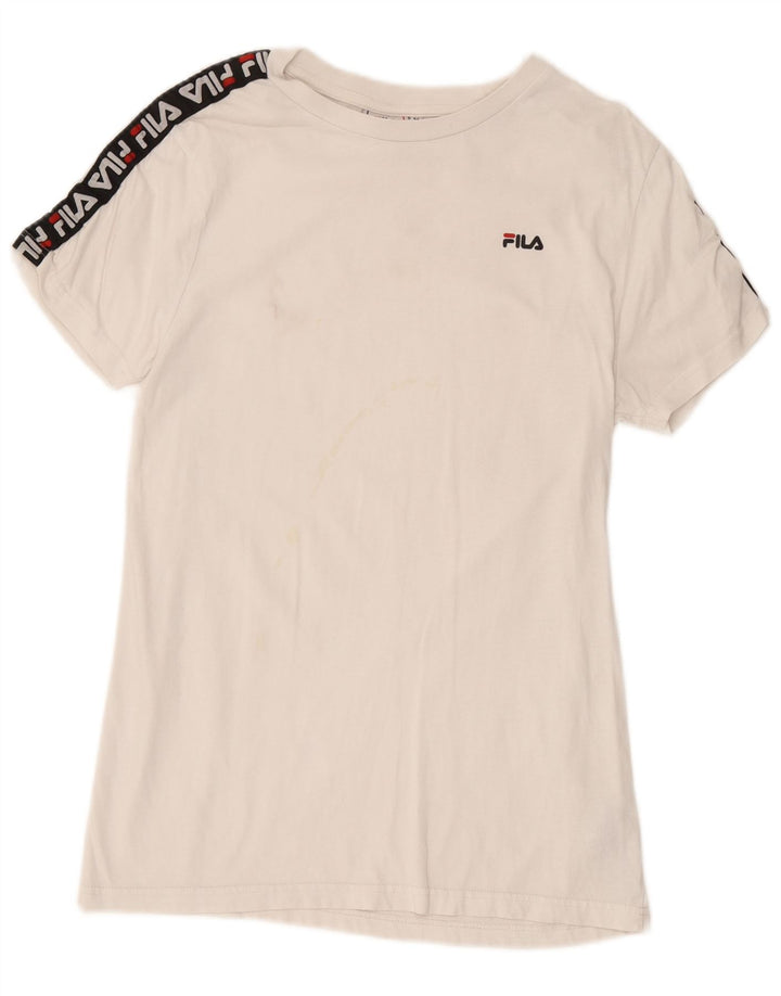 Fila T-Shirt Graphique Homme Blanc Moyen Coton