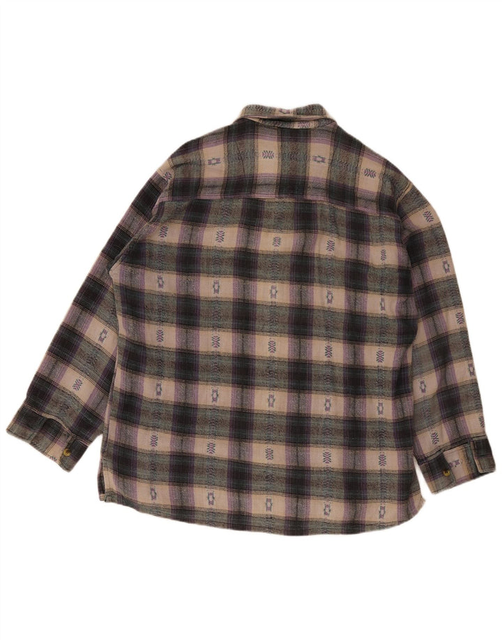 S.S.Shirties Chemise ample en flanelle pour homme à carreaux multicolores