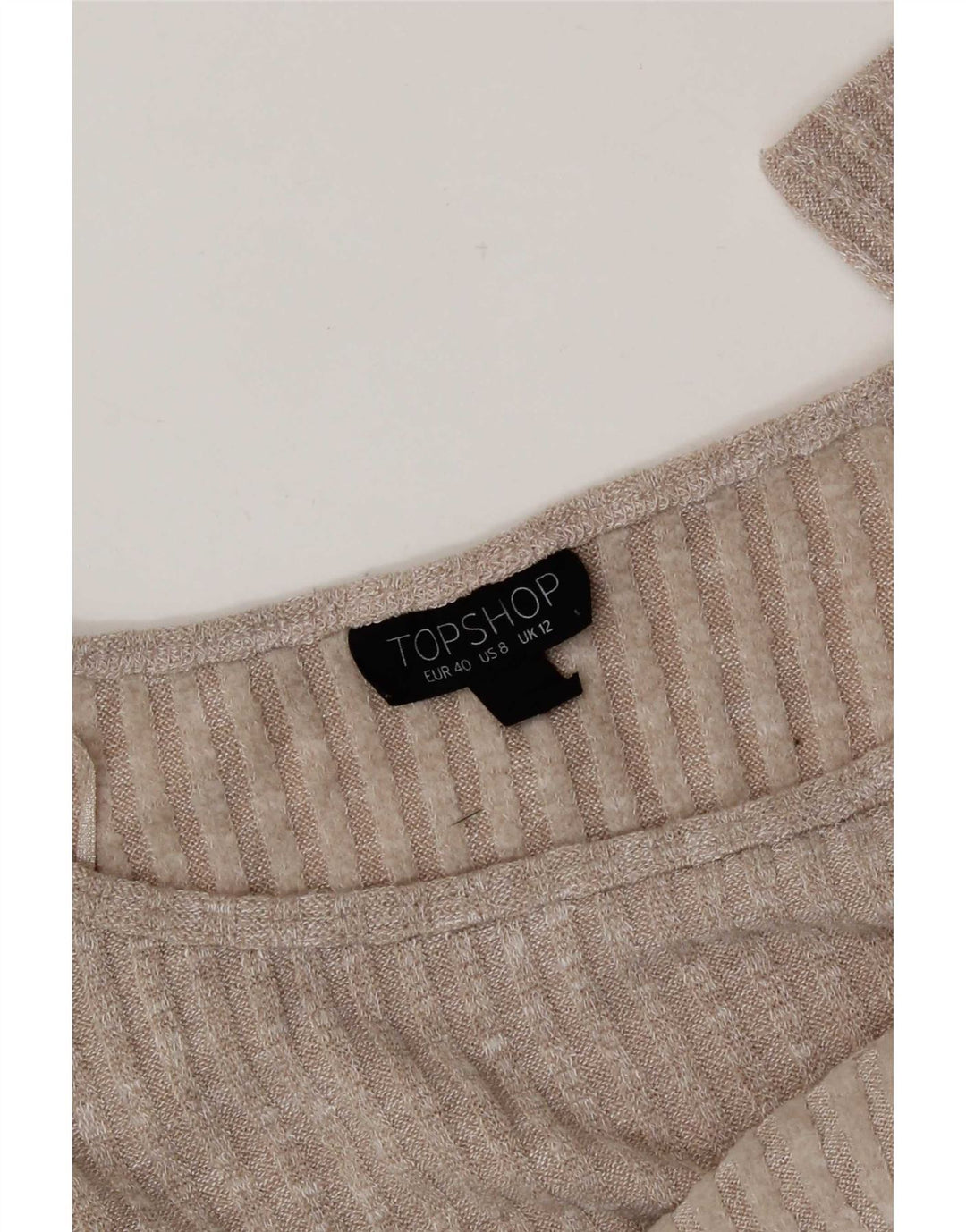 Topshop Haut court surdimensionné à manches longues pour femme UK 42 Beige moyen moucheté