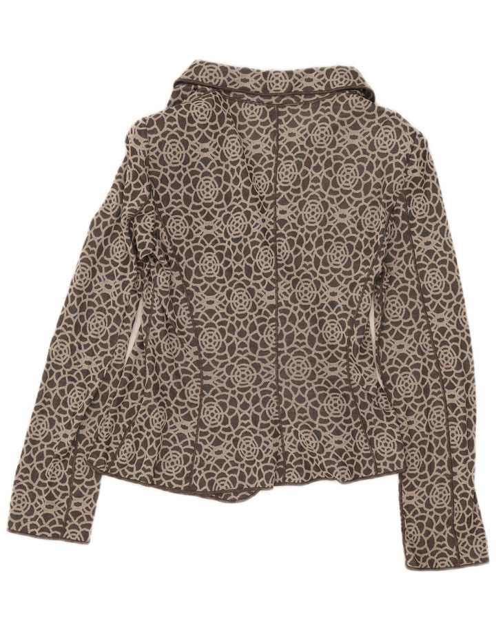Armani Collezioni Veste blazer en tricot pour femme IT 46 Large Gris Géométrique