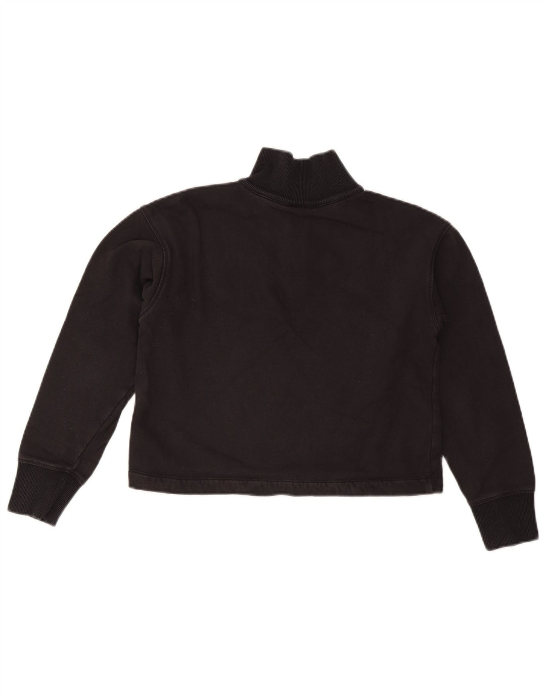 CHAMPION Sweat-shirt court surdimensionné à col zippé pour femme UK 6 XS Noir