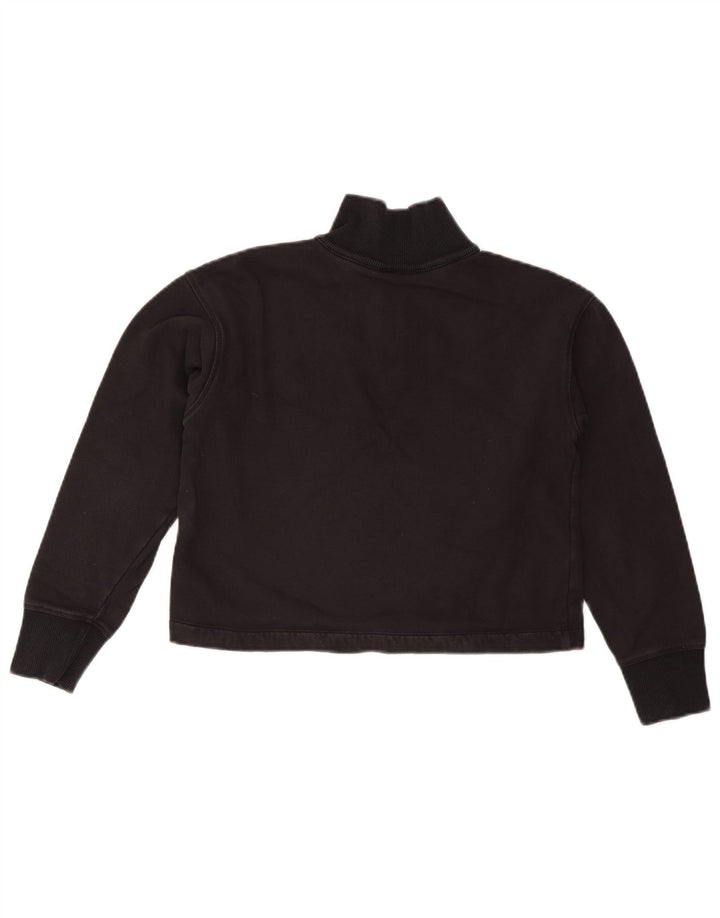 CHAMPION Sweat-shirt court surdimensionné à col zippé pour femme UK 6 XS Noir