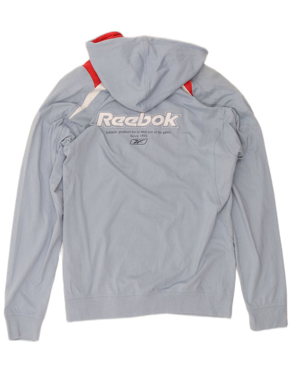 Reebok Sweat à capuche zippé pour homme en coton color block Small Bleu