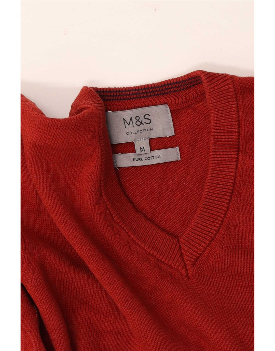 Marks & Spencer Pull Col V Homme Rouge Moyen