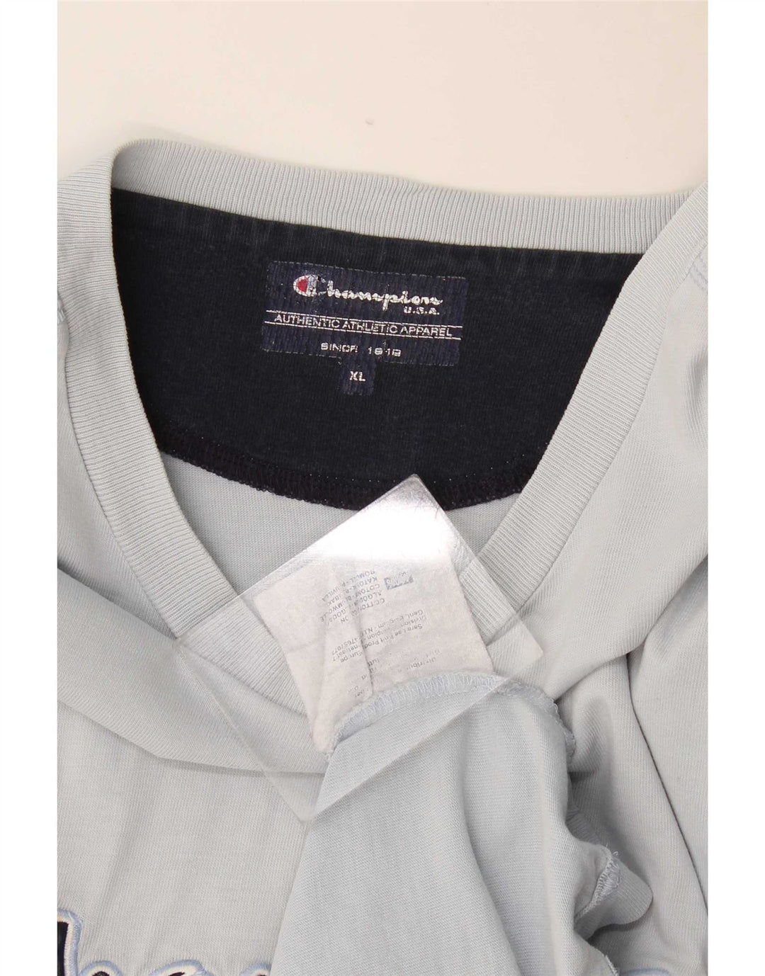 Champion Haut Graphique Homme Manches Longues XL Bleu Coton