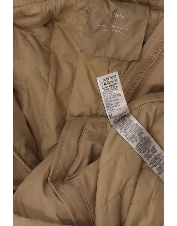 Marks & Spencer Manteau imperméable à capuche pour femme UK 12 Beige moyen Polyuréthane