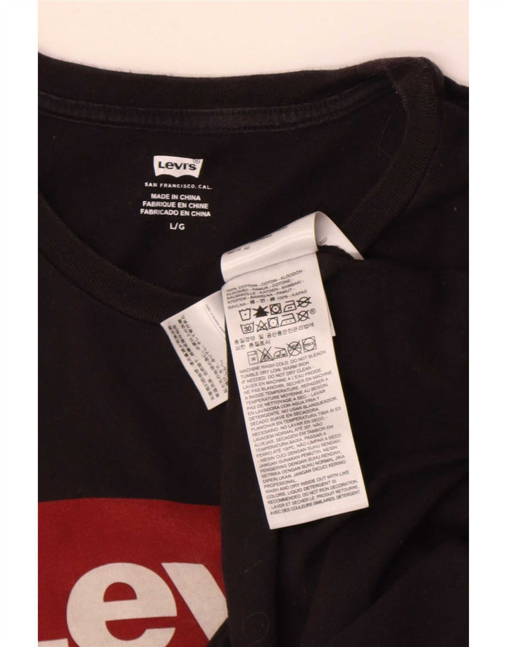 Levi's T-Shirt Graphique Homme Noir Large Coton