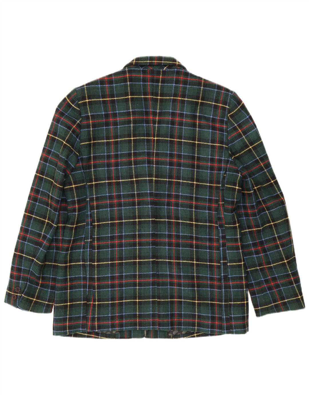 vintage Femme 3 Bouton Blazer Veste IT 48 XL Vert Check Polyester