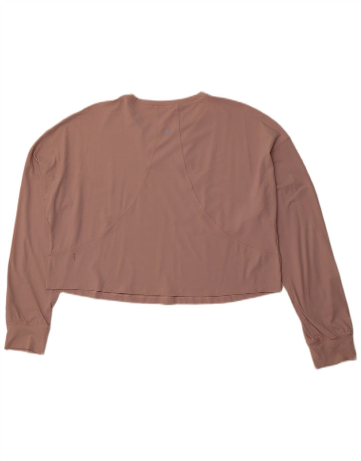 LULULEMON Haut court à manches longues et coupe ample pour femme UK 14 Rose moyen