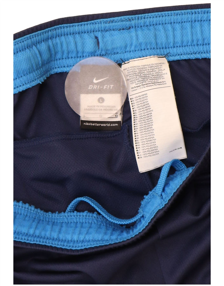 Nike Short de sport Dri Fit pour homme en polyester bleu marine Taille L