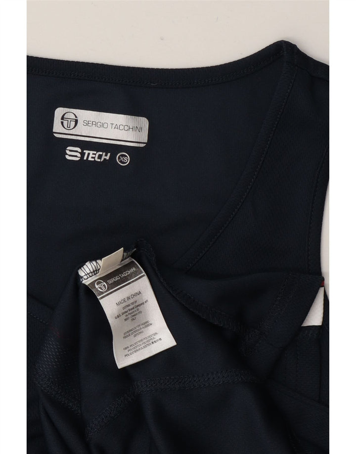 Sergio Tacchini Débardeur Femme UK 6 XS Bleu Marine Colorblock Polyester