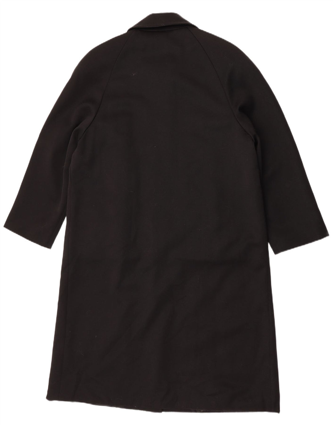 vintage Femme Pardessus IT 46 Grande Laine Vierge Noire